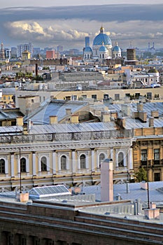 Panorama of Saint-Petersburg from Saint Isaacs cathedral collonade