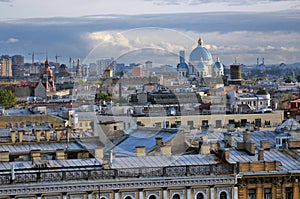Panorama of Saint-Petersburg from Saint Isaacs cathedral collonade