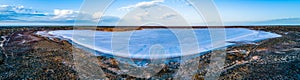 Panorama of salt lake in Australian outback.