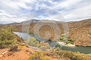 Panorama of Salt River at Apache trail scenic drive, Arizona