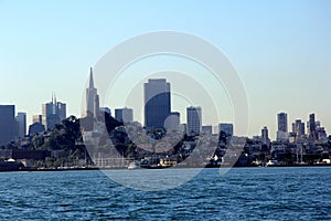 Panorama of San Francisco and Bay Bridge taken from Treasure Island