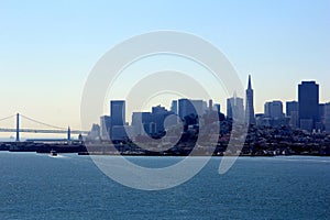 Panorama of San Francisco and Bay Bridge taken from Treasure Island