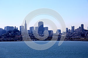 Panorama of San Francisco and Bay Bridge taken from Treasure Island