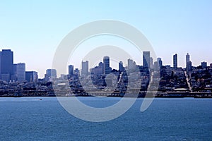 Panorama of San Francisco and Bay Bridge taken from Treasure Island