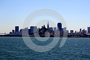 Panorama of San Francisco and Bay Bridge taken from Treasure Island