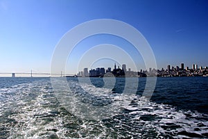 Panorama of San Francisco and Bay Bridge taken from Treasure Island