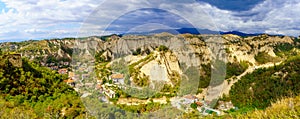 Panorama of Sandstone Pyramids Melnik town