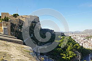 The panorama of Santa Barbara castle, Alicante, Spain photo