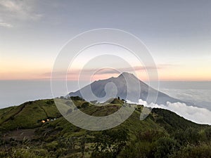 panorama of the savanna of Mount Merbabu