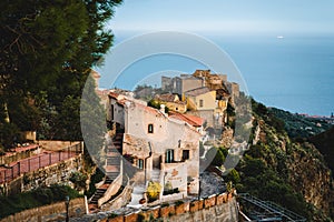 Panorama of Savoca village in Sicily, Italy