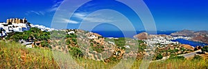 Panorama of scenic Patmos island.