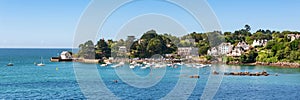 Panorama of the scenic port of Port Manech in FinistÃ¨re, Brittany France