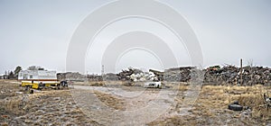 Panorama of a Scrap Metal Yard in Hobbs