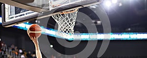 panorama of scring at a basketball game sports and competition background
