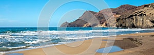Panorama seascape, beach and rock- Andalusian