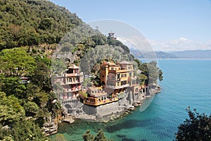 The panorama of seaside in Portofino, Italy