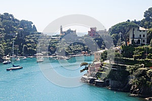 The panorama of seaside in Portofino, Italy