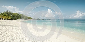 Panorama of Seven Mile Beach on Grand Cayman island