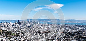 Panorama shot of San Francisco Skyline of downtown or business district