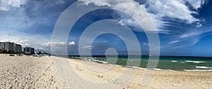Panorama Shows Relaxing South Florida Beach Scene