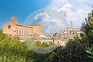 Panorama of Siena with visible Siena Cathedral. Tuscany