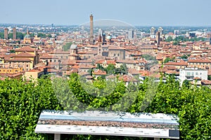 Panorama sign Bologna tour aerial view sightsee emilia romagna photo