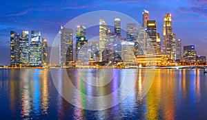 Panorama Singapore Downtown business skyline