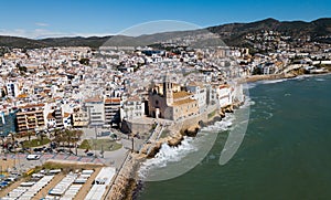 Panorama of Sitges, Barcelona, Spain