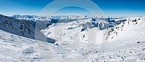 Panorama of ski pistes