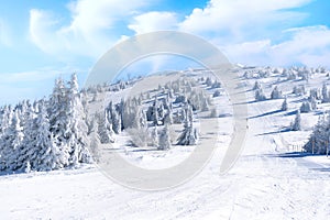 Panorama of ski slope in Kopaonik, Serbia