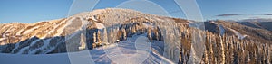 Panorama of ski slopes