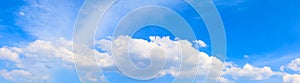 Panorama sky and cloud in summertime beautiful background