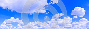 Panorama sky cloud vivid and form storm summer time beautiful background with copy space