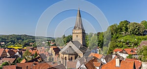 Panorama of the skyline of historic city Warburg