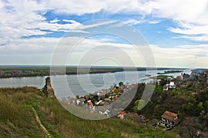 Panorama of Slankamen, city at Danube river