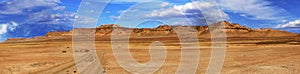 Panorama slopes plateau Ustyurt in Kazakhstan photo