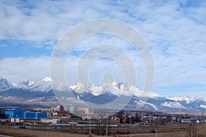 Old Smokovec town. Slovakia. Winter landscapes of towns and villages near the mountain ranges of the High Tatras.