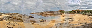 Panorama of small deserted beach