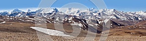 Panorama of snowcapped Himalaya Mountains in Tibet, China