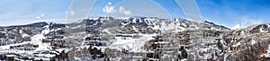 Panorama of Snowmass Mountain ski area in Aspen, Colorado