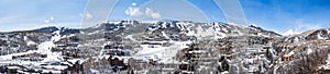 Panorama of Snowmass Mountain ski area in Aspen, Colorado photo