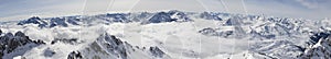 Panorama of snowy mountains