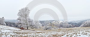 Panorama of snowy winter landscape - Povazsky Inovec