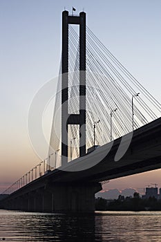 Panorama of Southern bridge at sunset