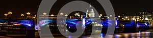 Panorama of the southwark bridge at night