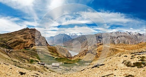 Panorama of Spiti valley in Himalayas