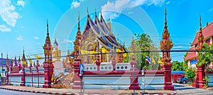 Wat Ratcha Monthian facade panorama, Chiang Mai, Thailand photo