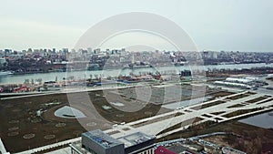 Panorama stadium and waterfront in Rostov-on-Don