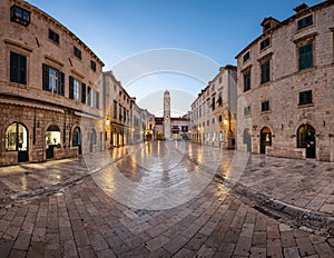 Panorama of Stradun Street in Dubrovnik, Dalmatia, Croatia photo
