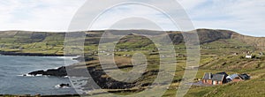 Panorama of stunning coastal scenery near St. Finian's Bay